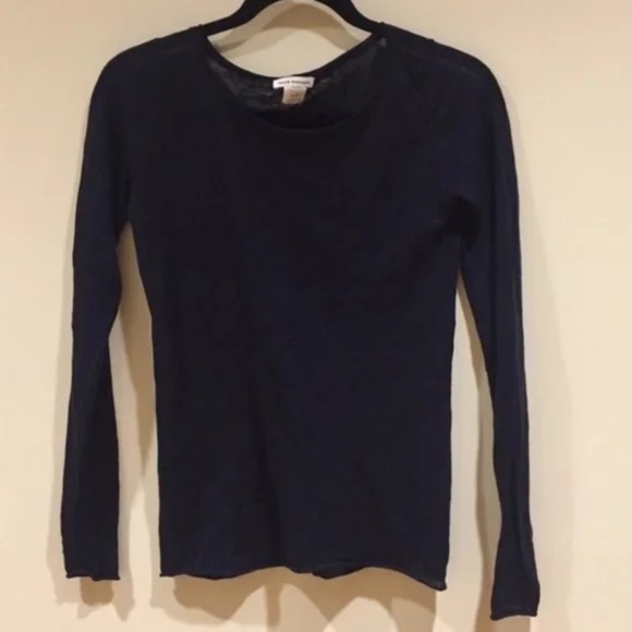 Navy Lightweight Club Monaco Sheer Crewneck Sweater [Extra Small / XS] - Picture 1 of 2